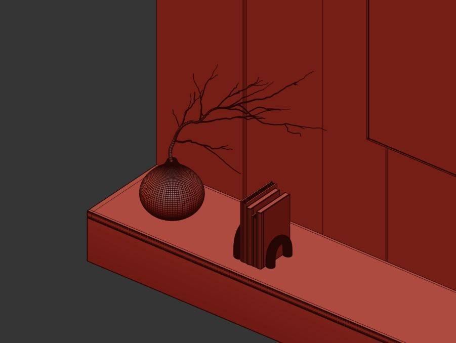 Tv wall set 07 3D model_16