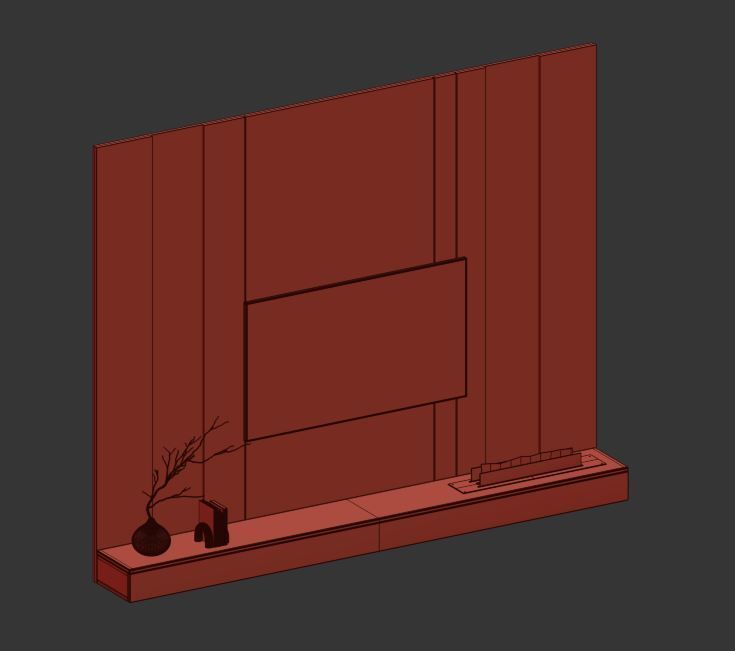 Tv wall set 07 3D model_13
