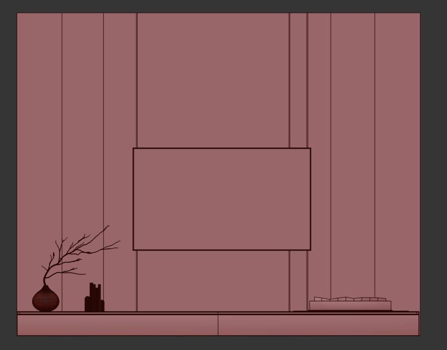 Tv wall set 07 3D model_20