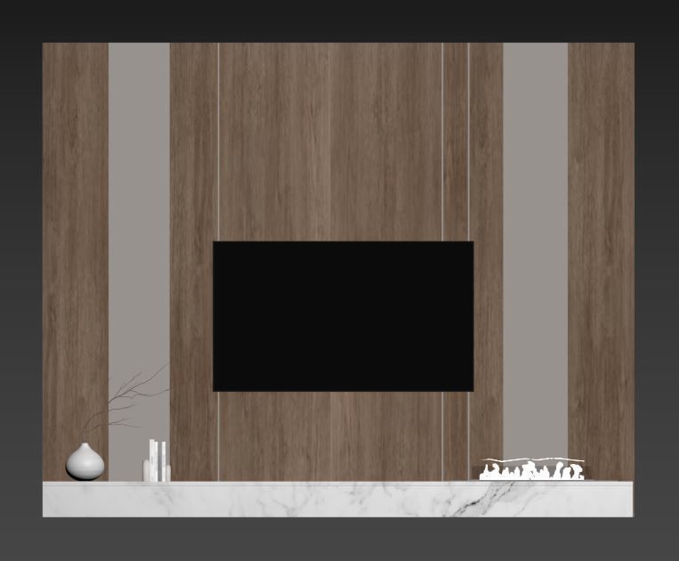 Tv wall set 07 3D model_8