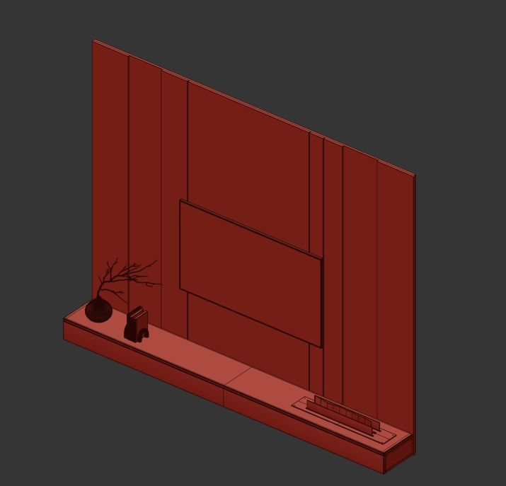 Tv wall set 07 3D model_15
