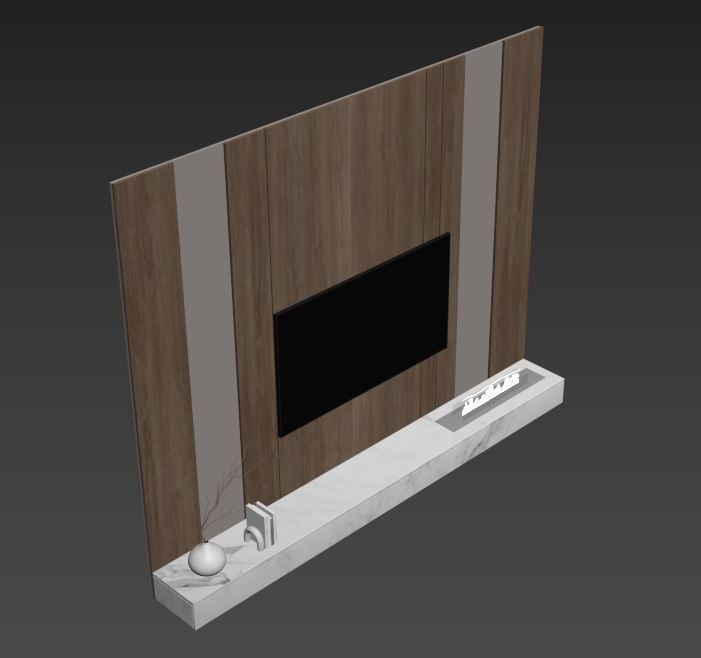 Tv wall set 07 3D model_7