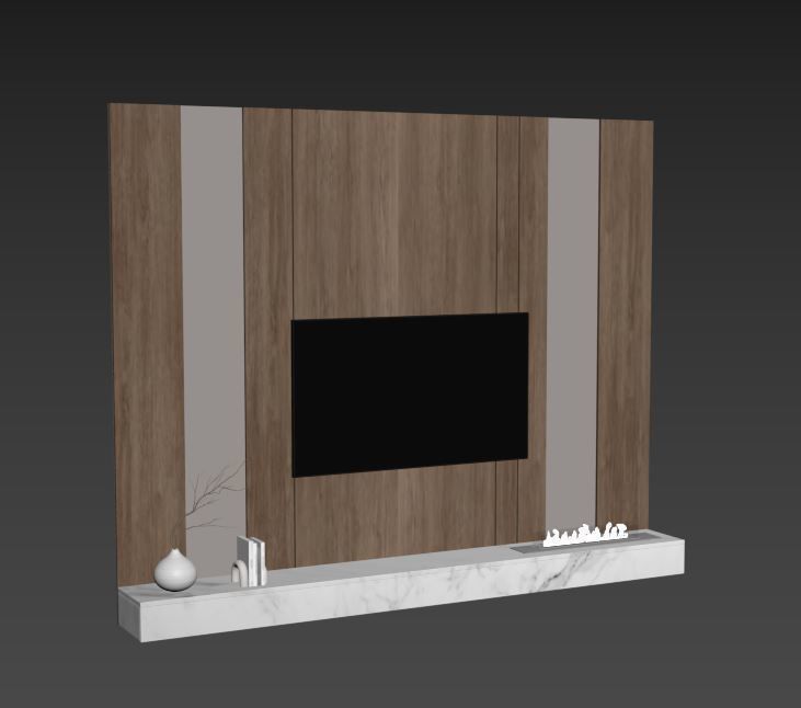 Tv wall set 07 3D model_12