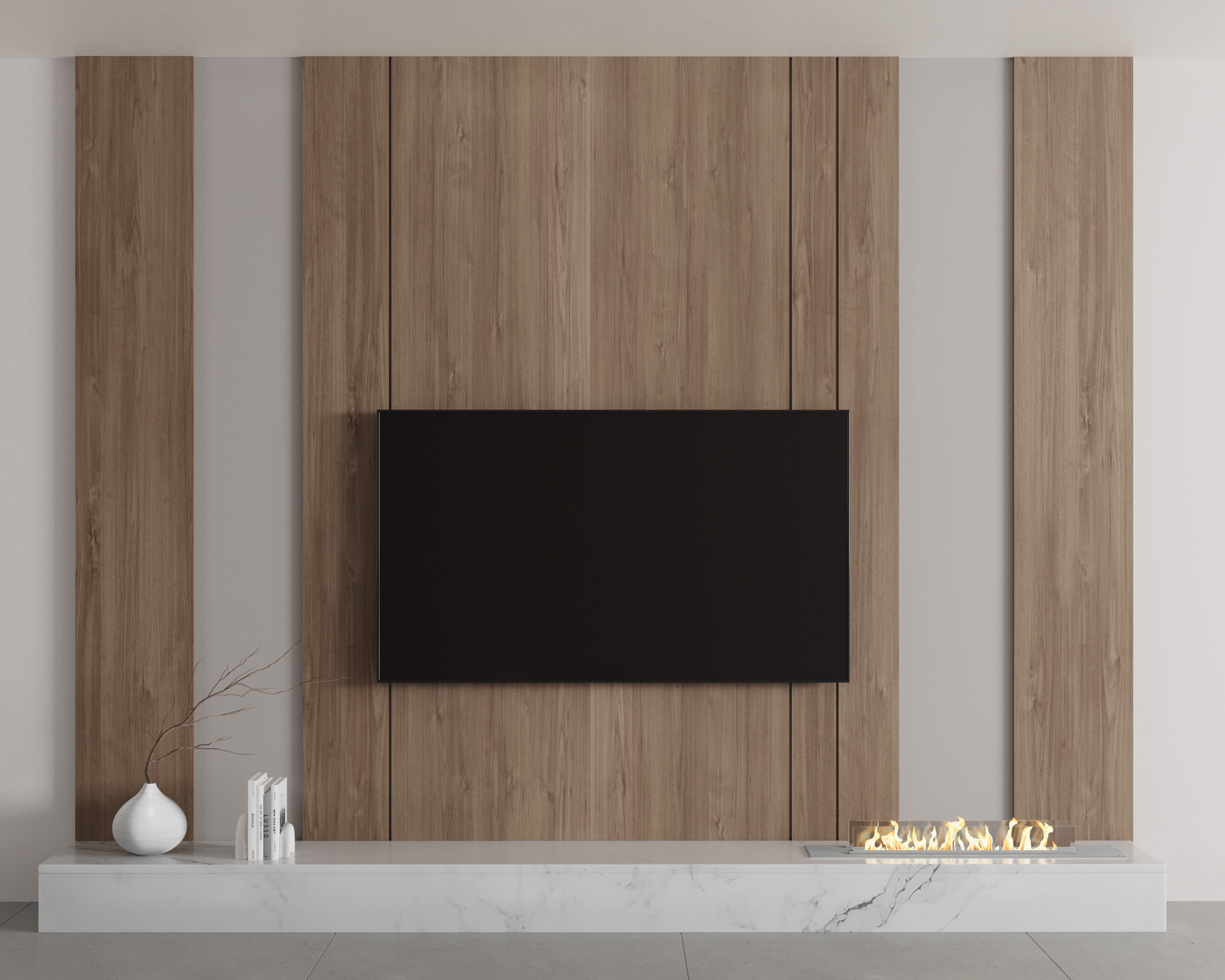 Tv wall set 07 3D model_4