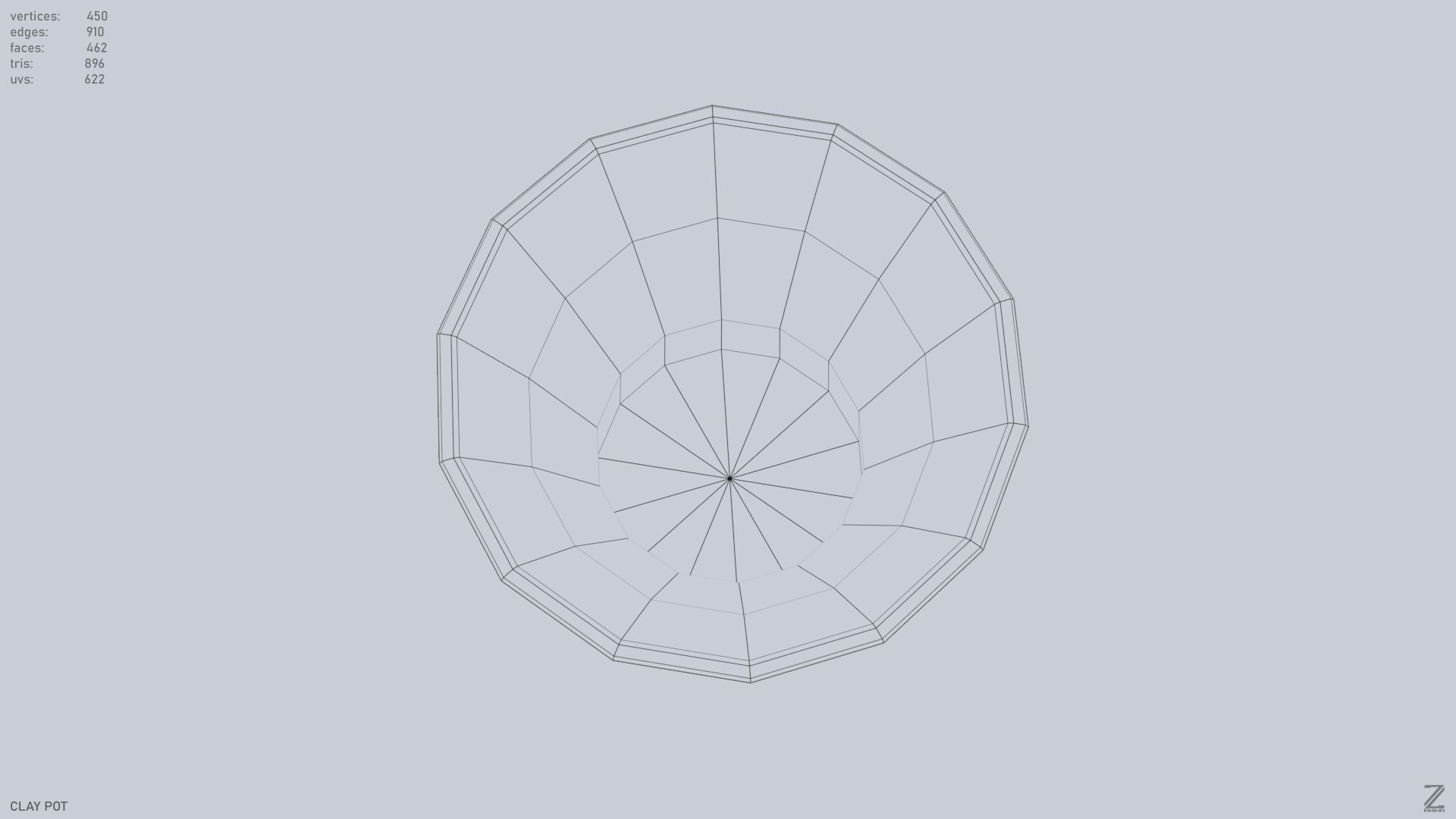 Clay pot Low-poly 3D model_14