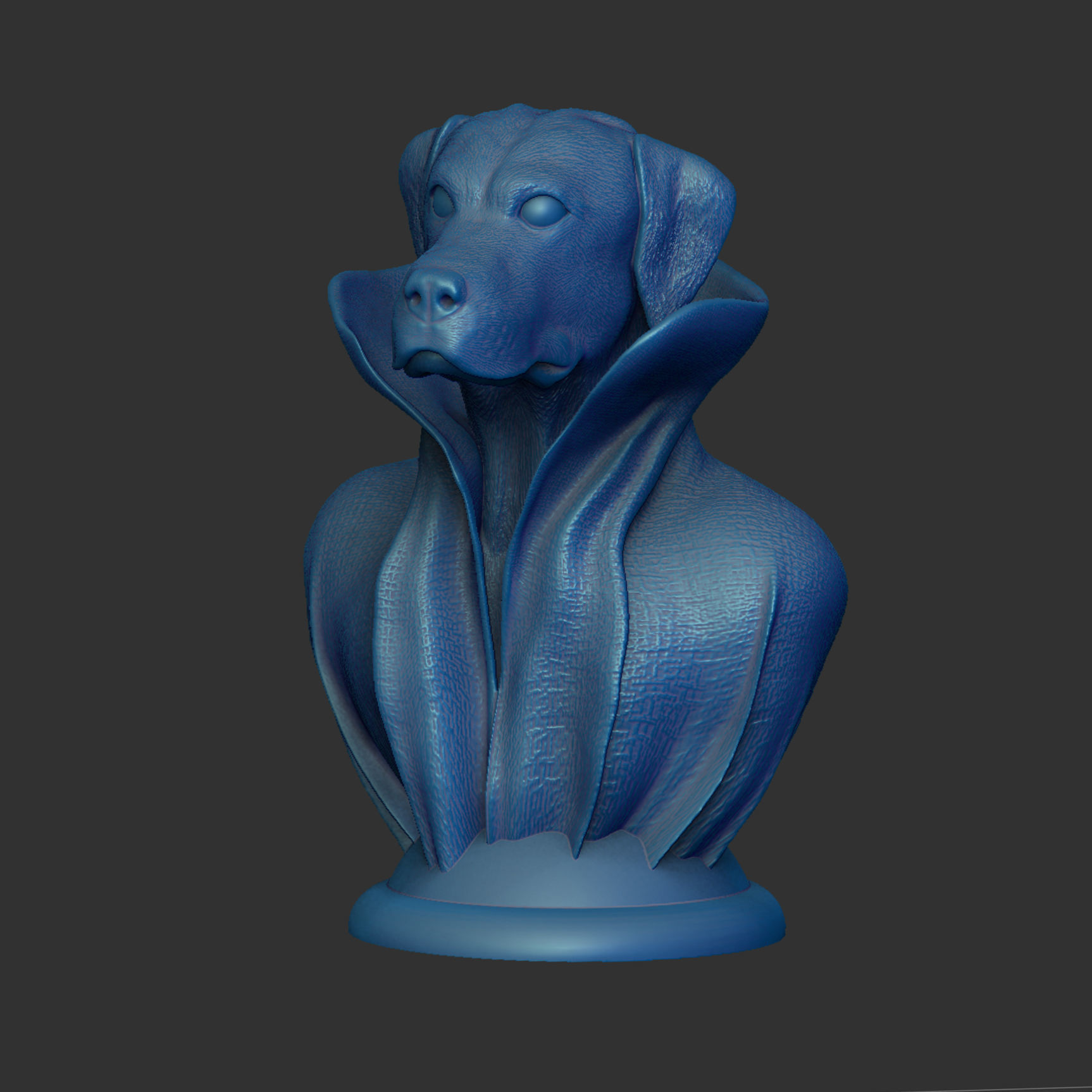 Labrador with Collar Cape on Pedestal 3D print model_2