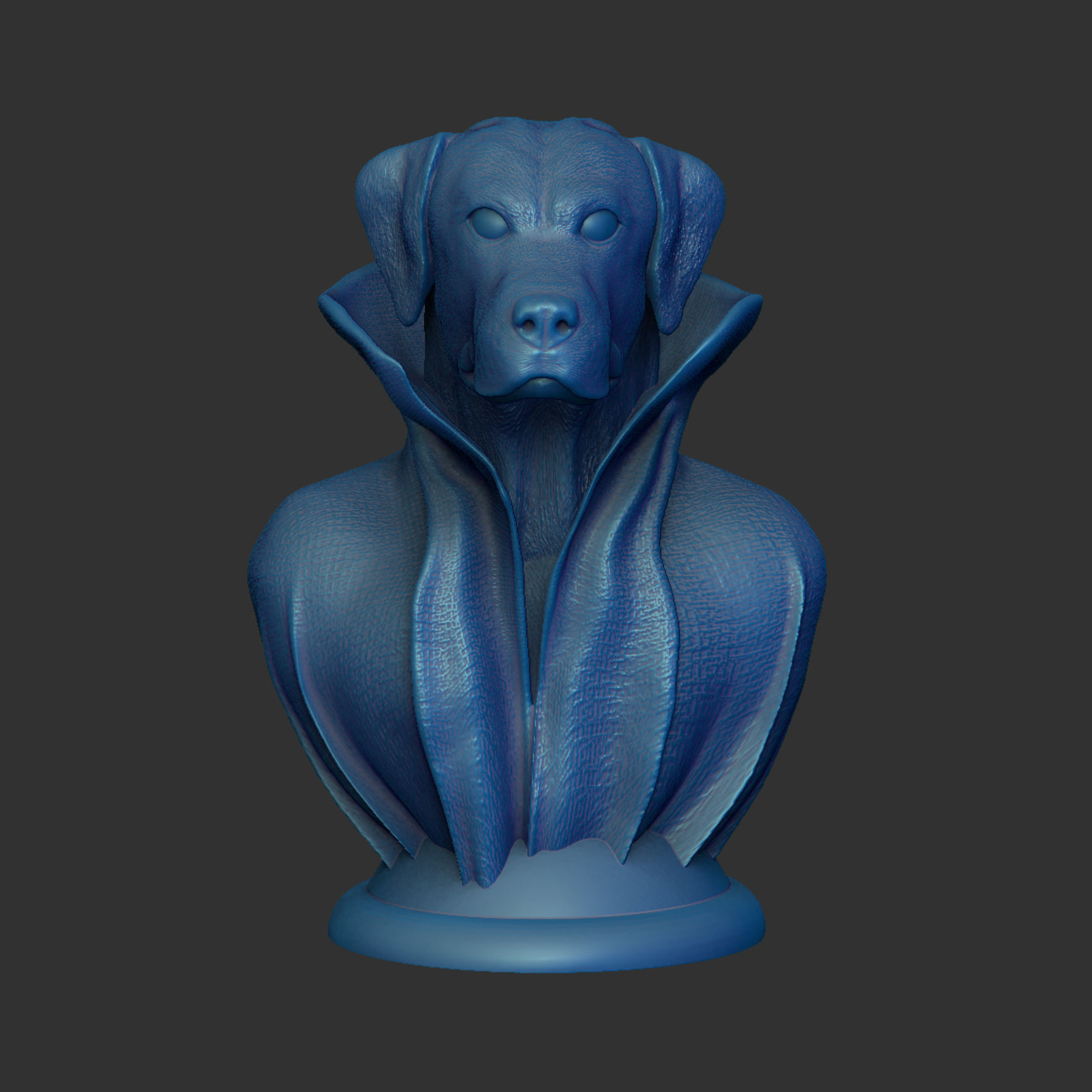 Labrador with Collar Cape on Pedestal 3D print model_4