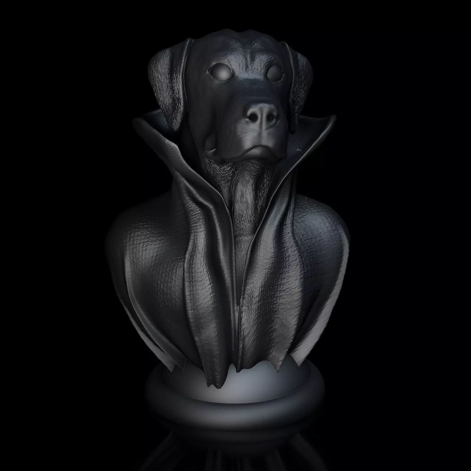 Labrador with Collar Cape on Pedestal 3D print model_0