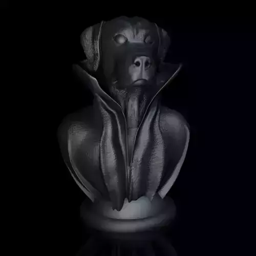 Labrador with Collar Cape on Pedestal 3D print model