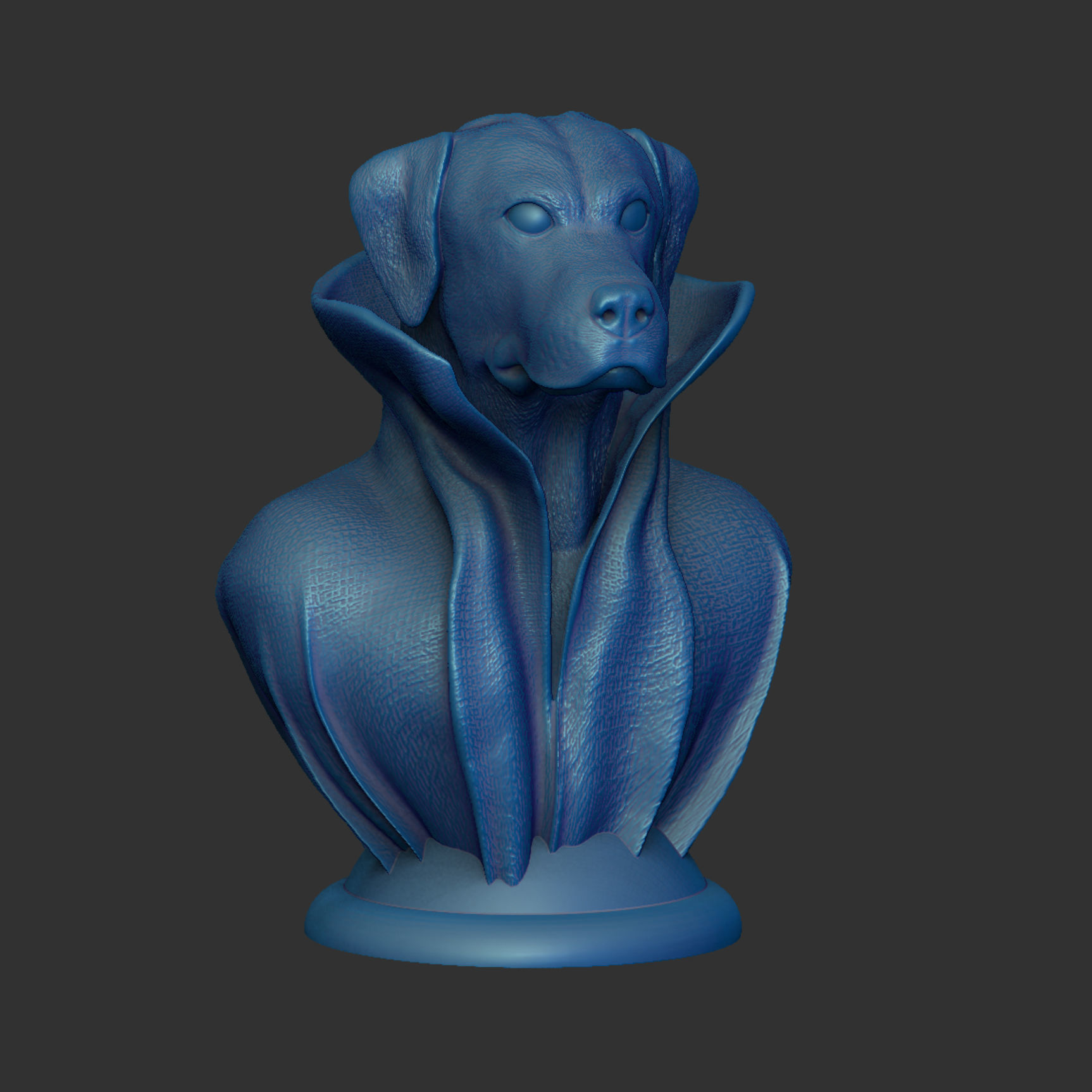 Labrador with Collar Cape on Pedestal 3D print model_3