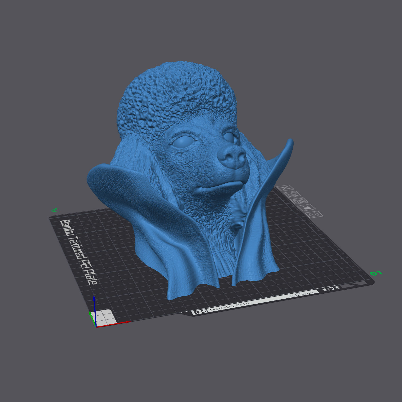 Poodle with Collar Cape on Pedestal 3D print model_6