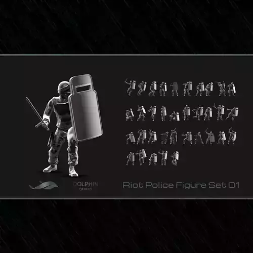 Riot Police Figure Set 01 3D print model
