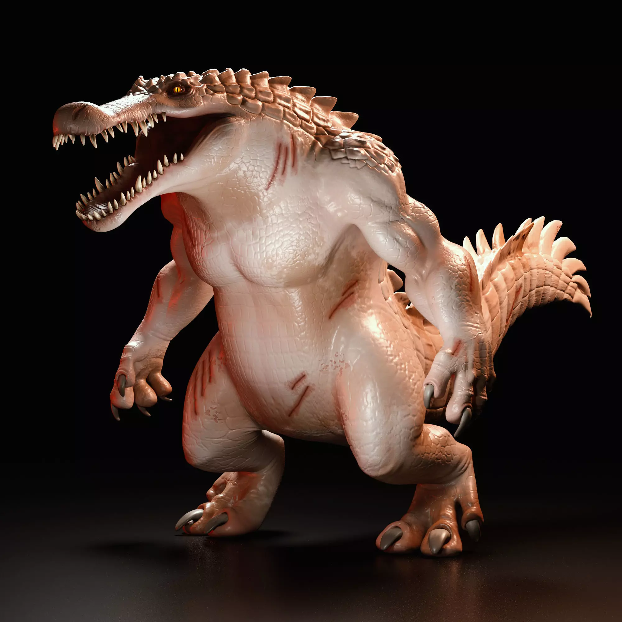 Albino Were crocodile 3D model_0