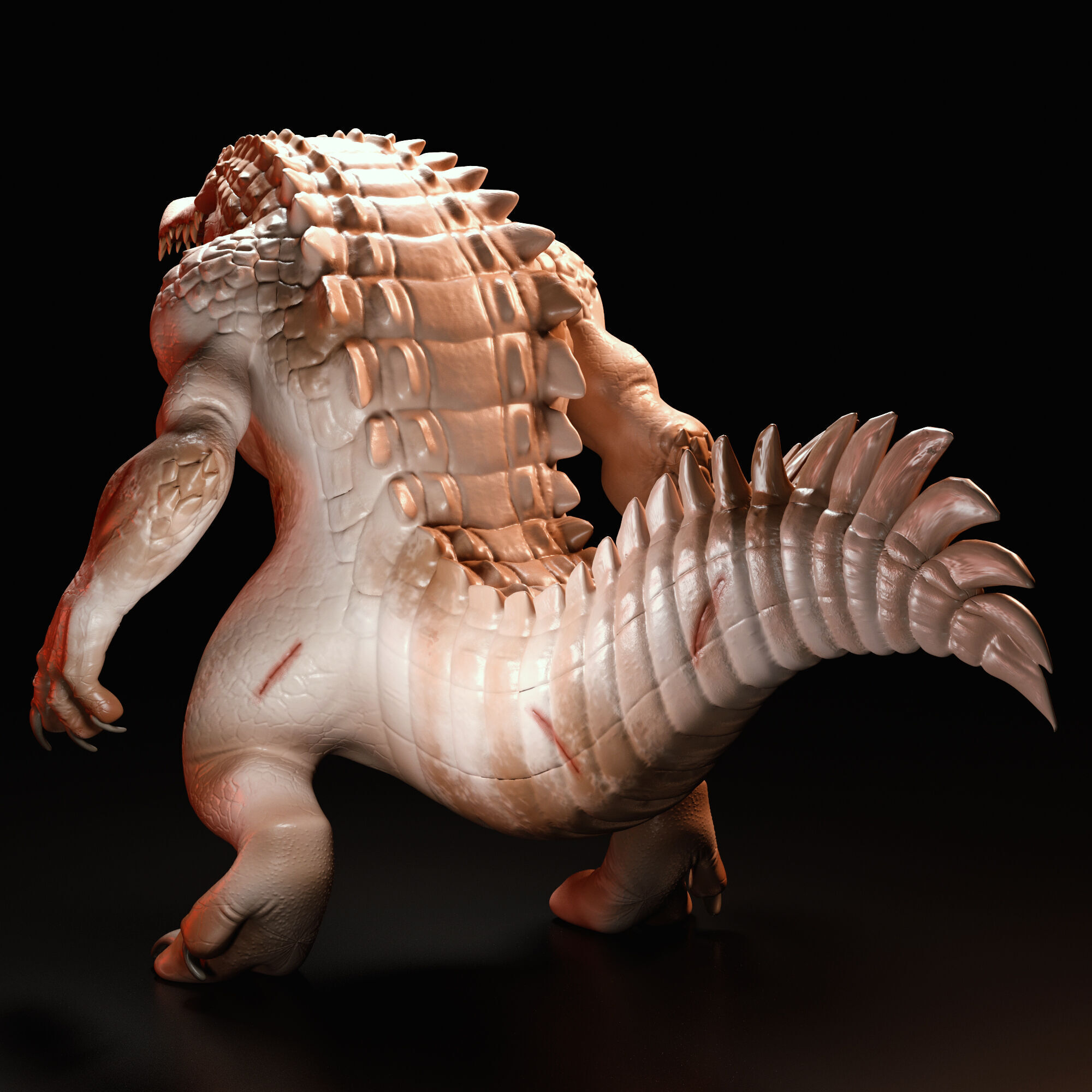 Albino Were crocodile 3D model_2