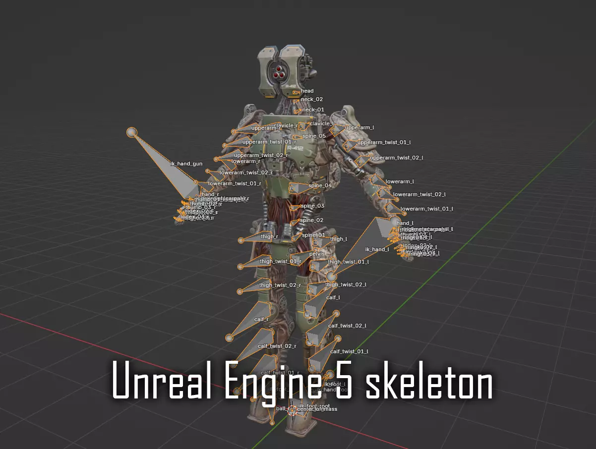 Sci-fi military robot soldier gameready unity unreal engine Low-poly 3D model_34