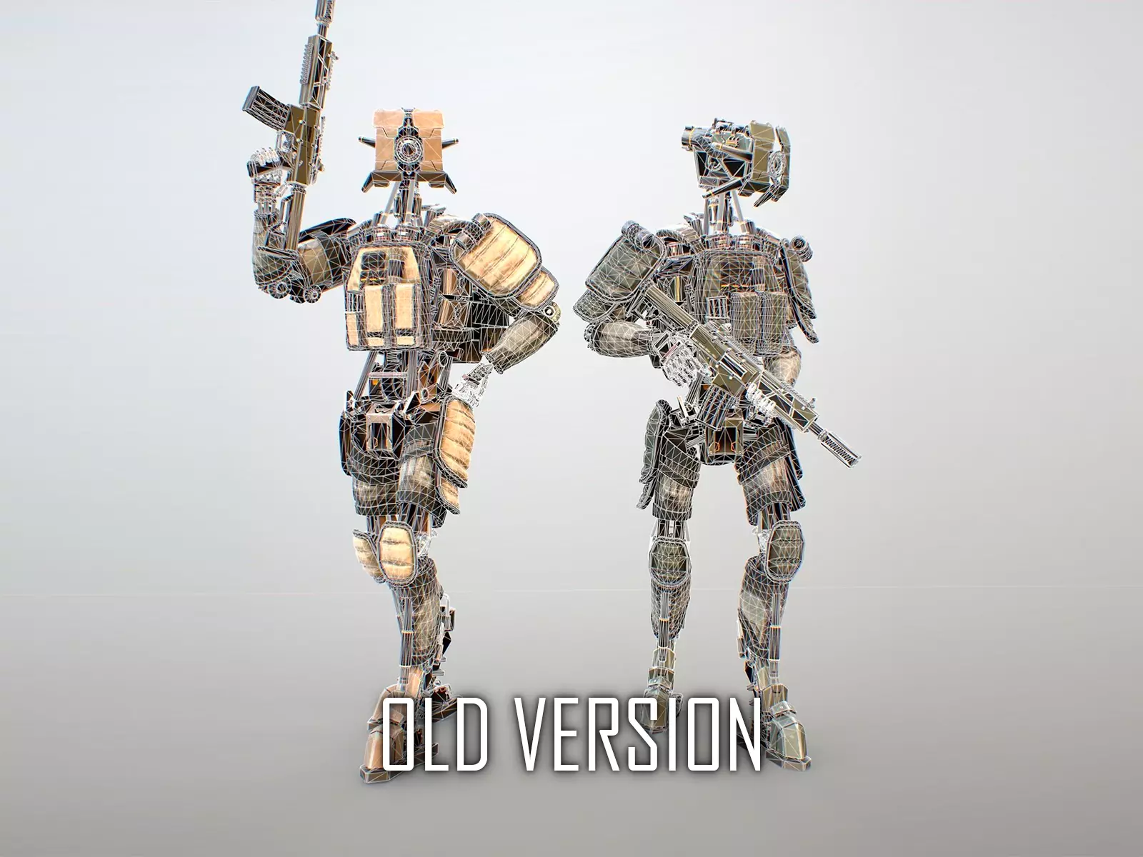 Sci-fi military robot soldier gameready unity unreal engine Low-poly 3D model_47