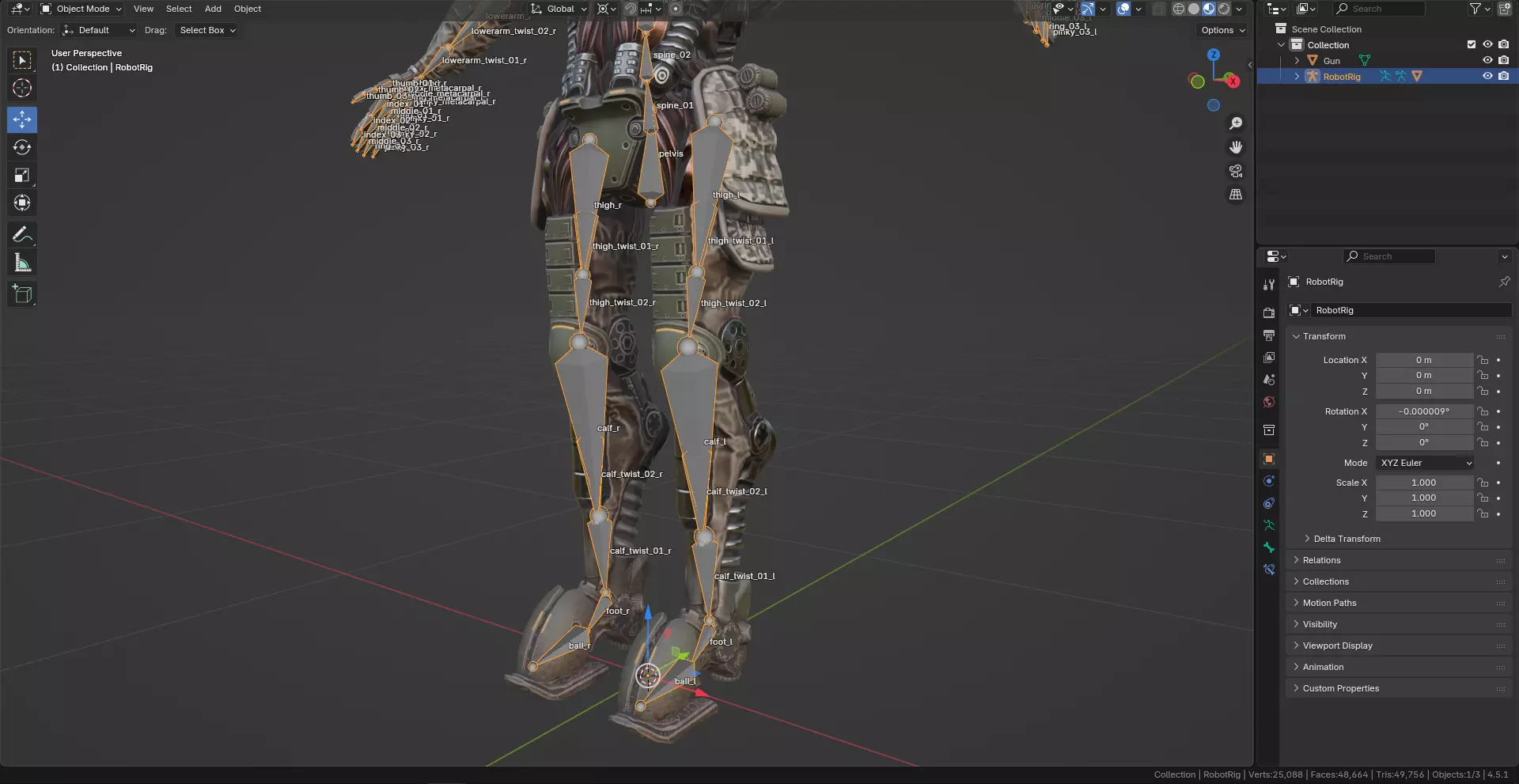 Sci-fi military robot soldier gameready unity unreal engine Low-poly 3D model_37