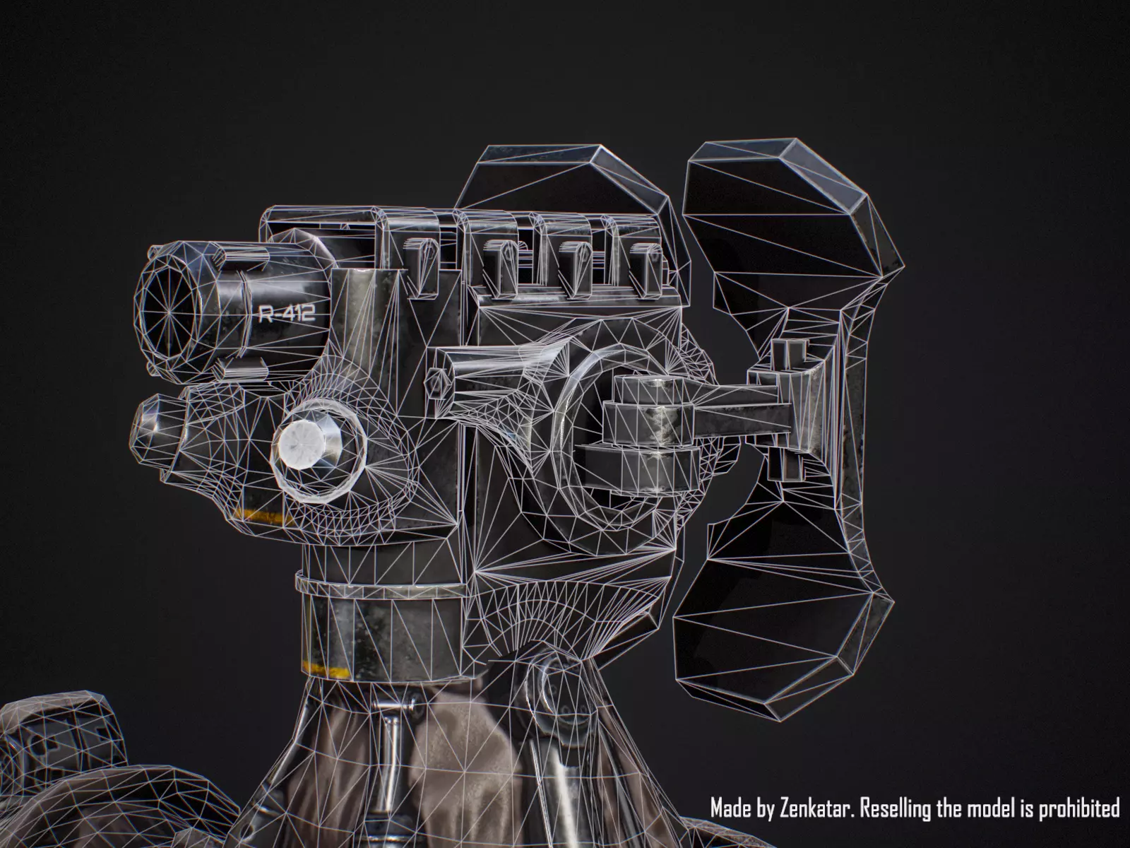 Sci-fi military robot soldier gameready unity unreal engine Low-poly 3D model_27