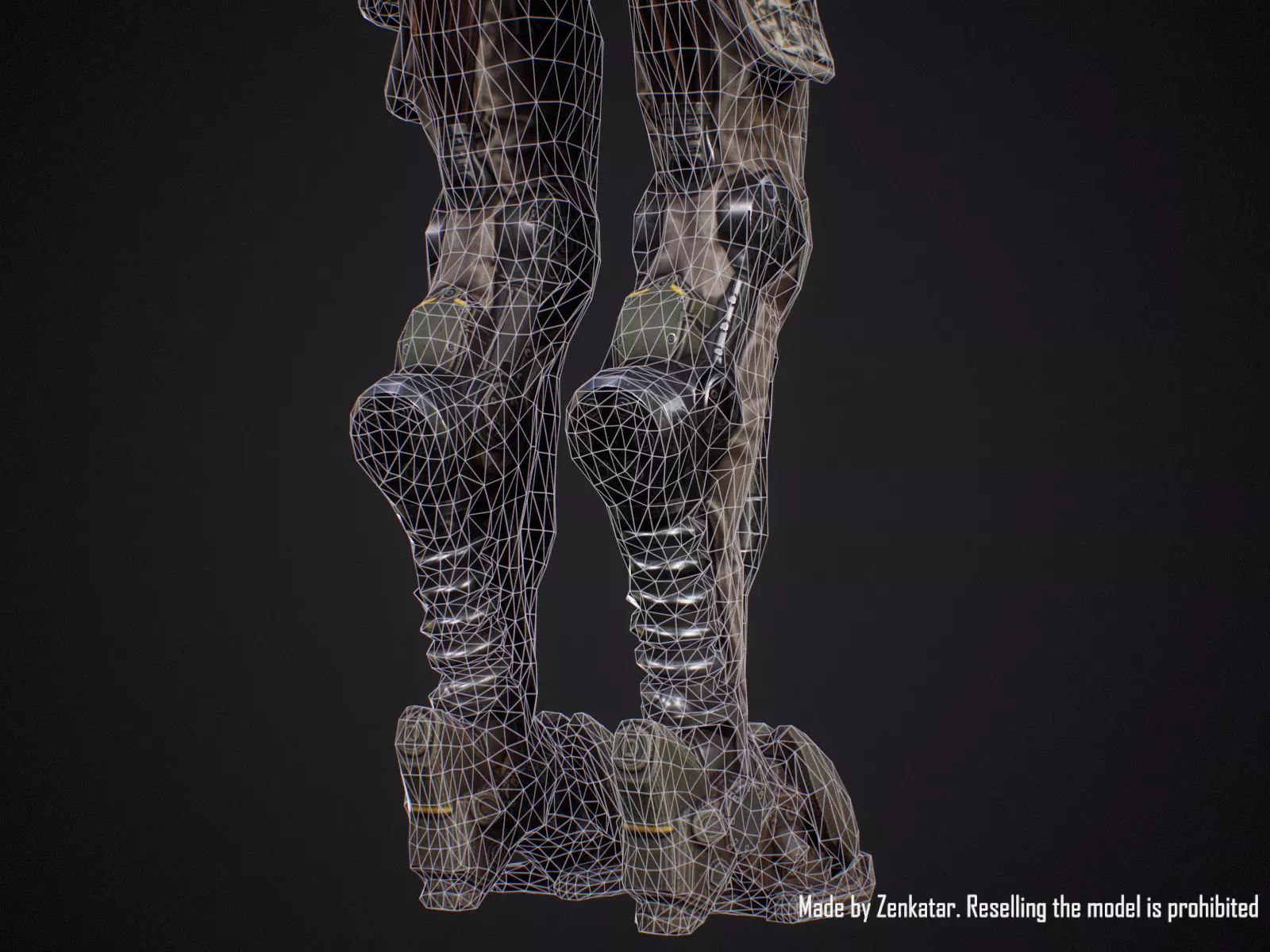 Sci-fi military robot soldier gameready unity unreal engine Low-poly 3D model_25