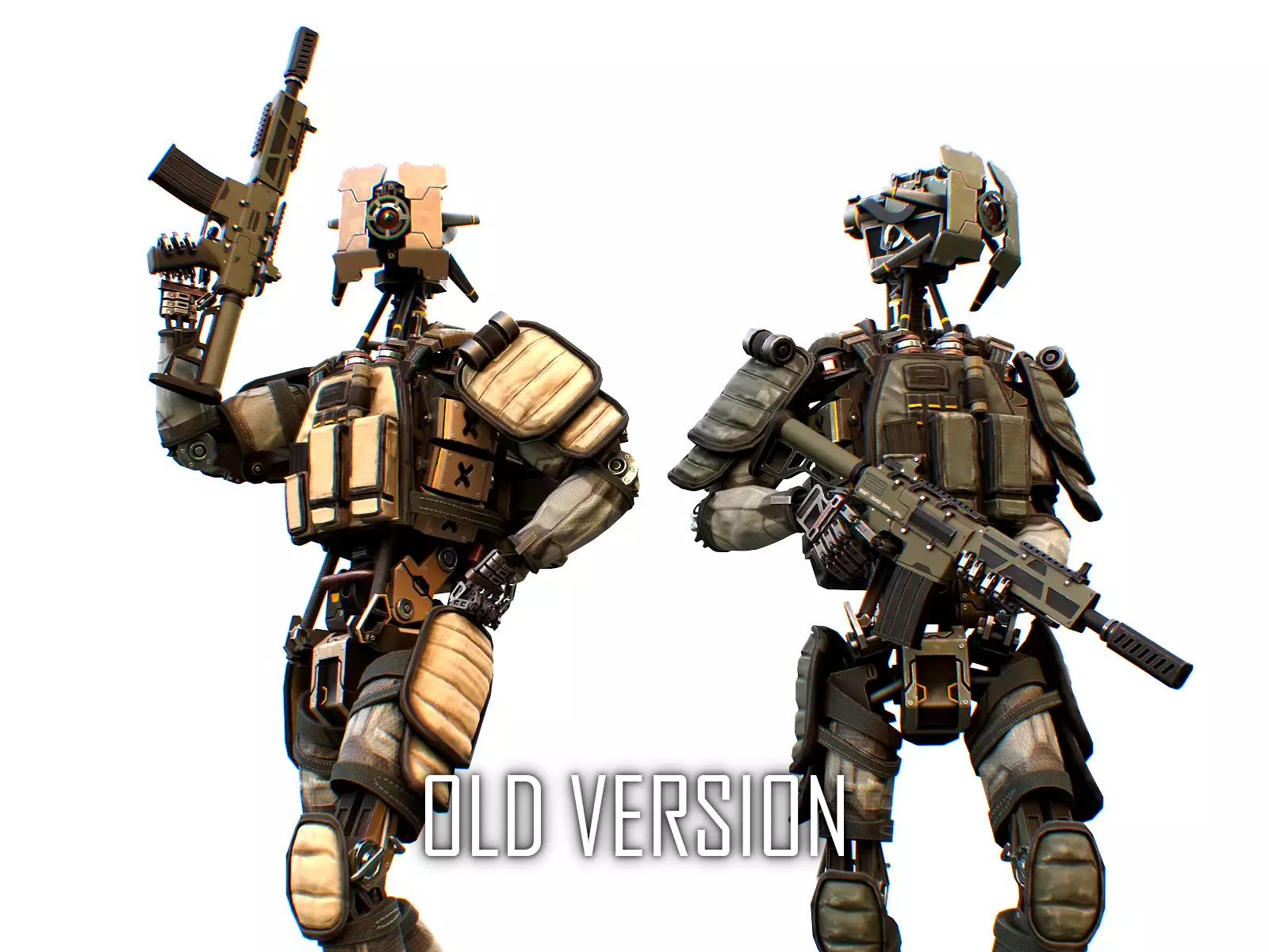 Sci-fi military robot soldier gameready unity unreal engine Low-poly 3D model_44