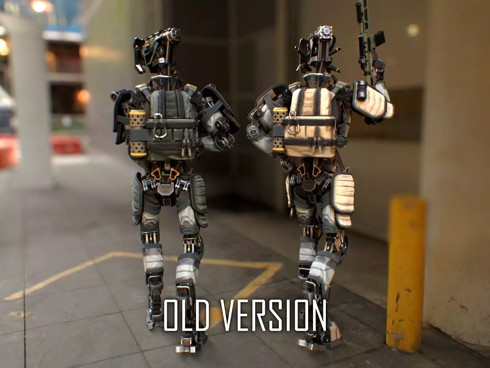 Sci-fi military robot soldier gameready unity unreal engine Low-poly 3D model_46