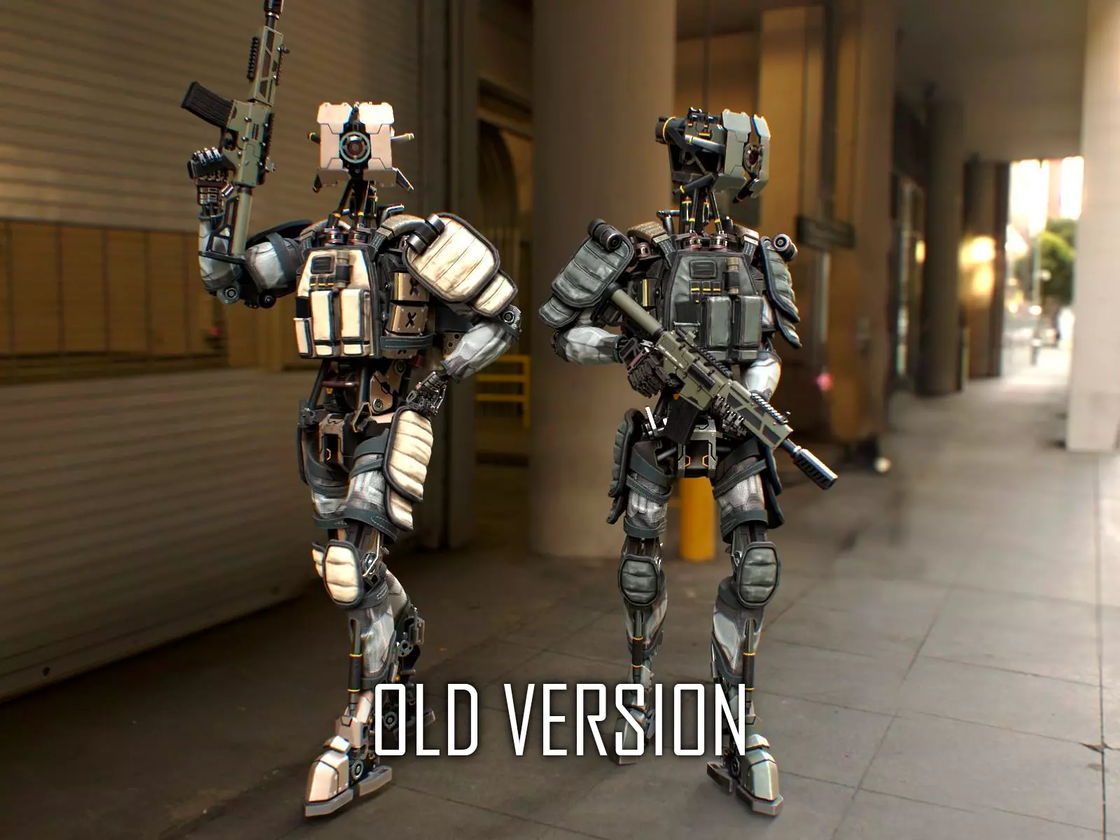 Sci-fi military robot soldier gameready unity unreal engine Low-poly 3D model_45