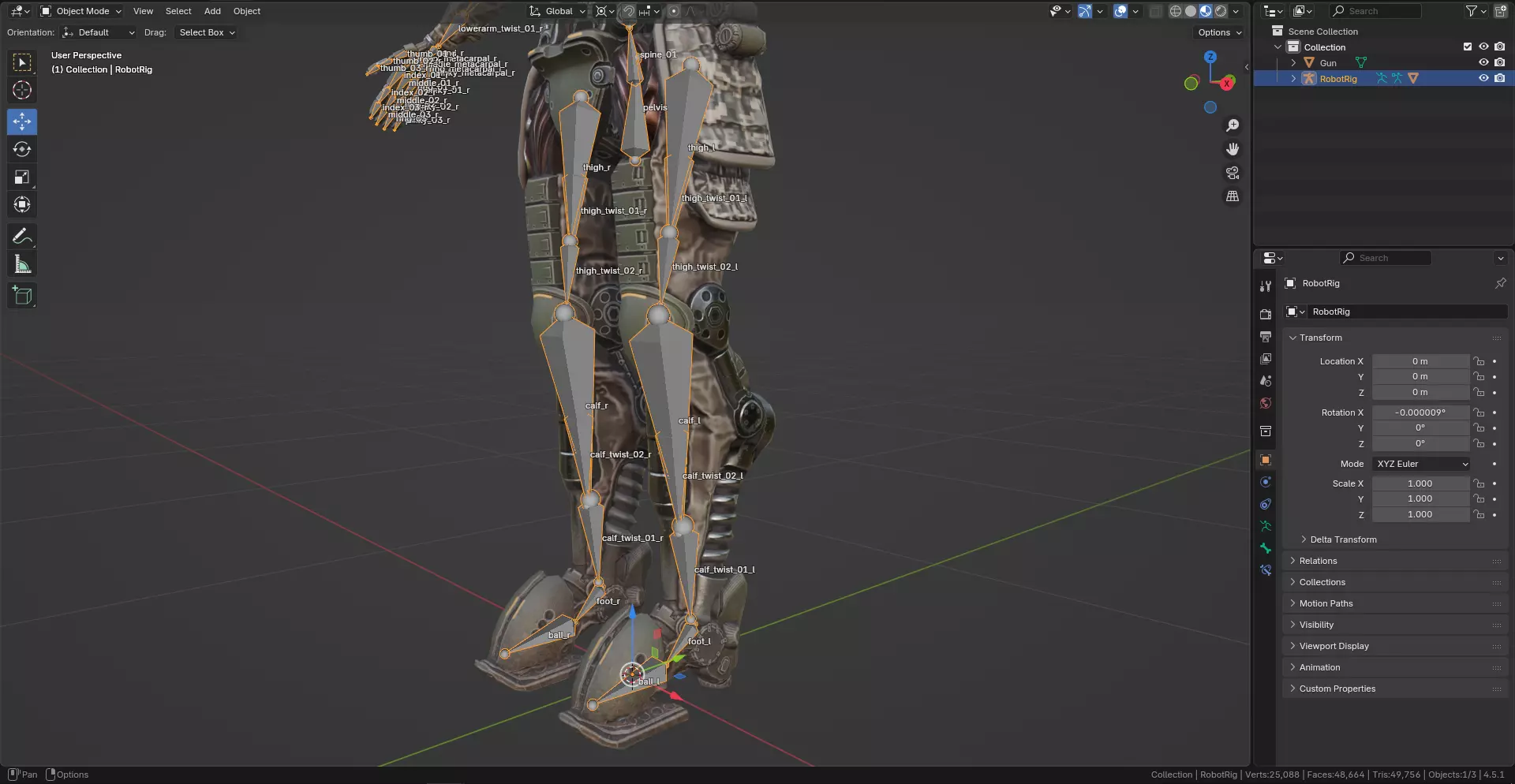 Sci-fi military robot soldier gameready unity unreal engine Low-poly 3D model_39