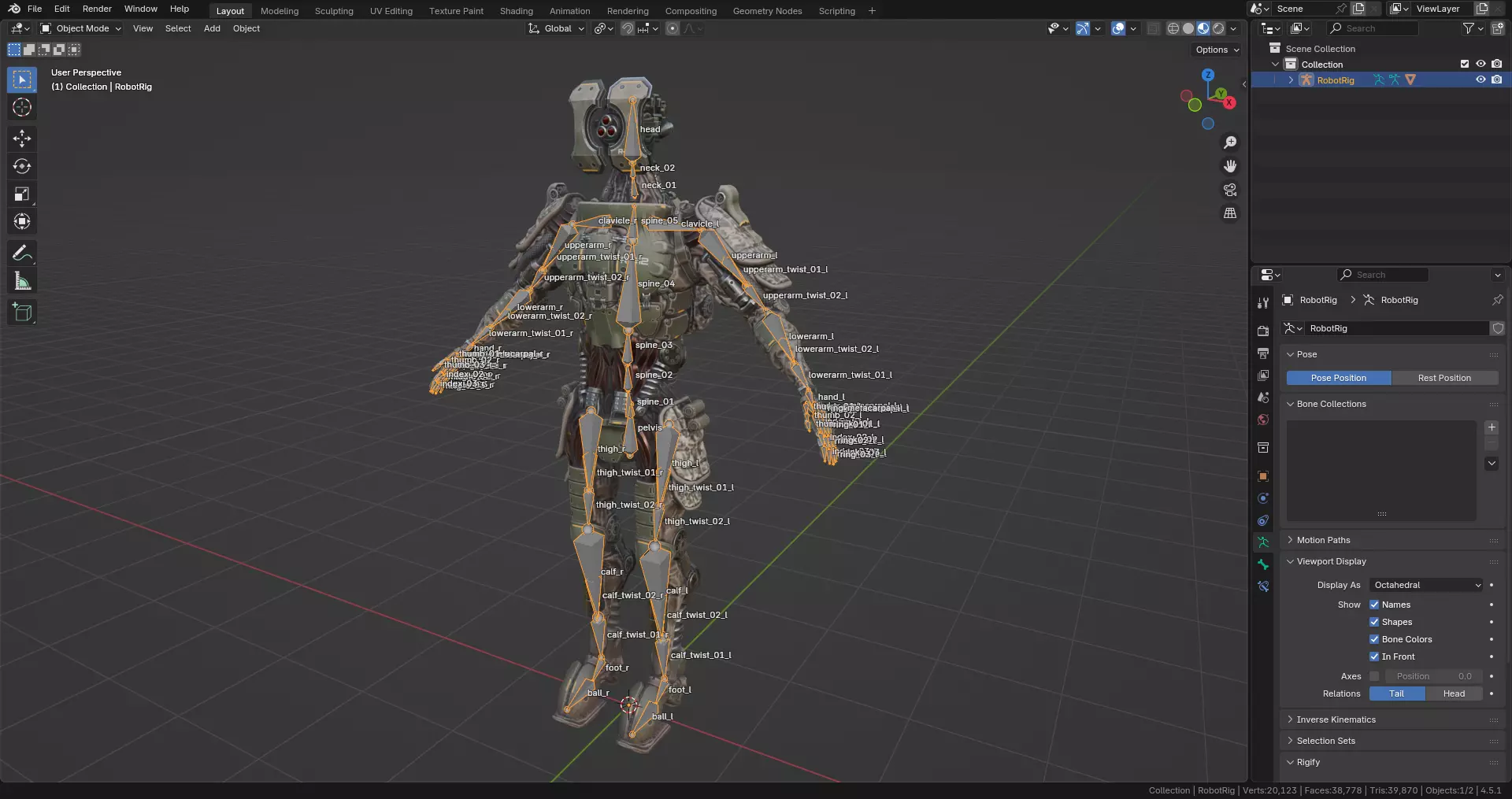 Sci-fi military robot soldier gameready unity unreal engine Low-poly 3D model_33