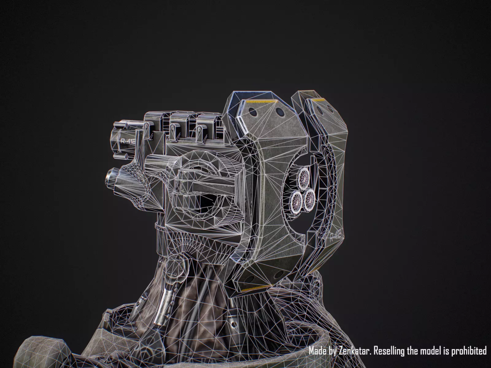 Sci-fi military robot soldier gameready unity unreal engine Low-poly 3D model_26