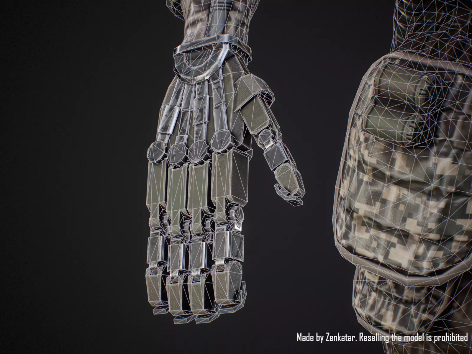 Sci-fi military robot soldier gameready unity unreal engine Low-poly 3D model_29