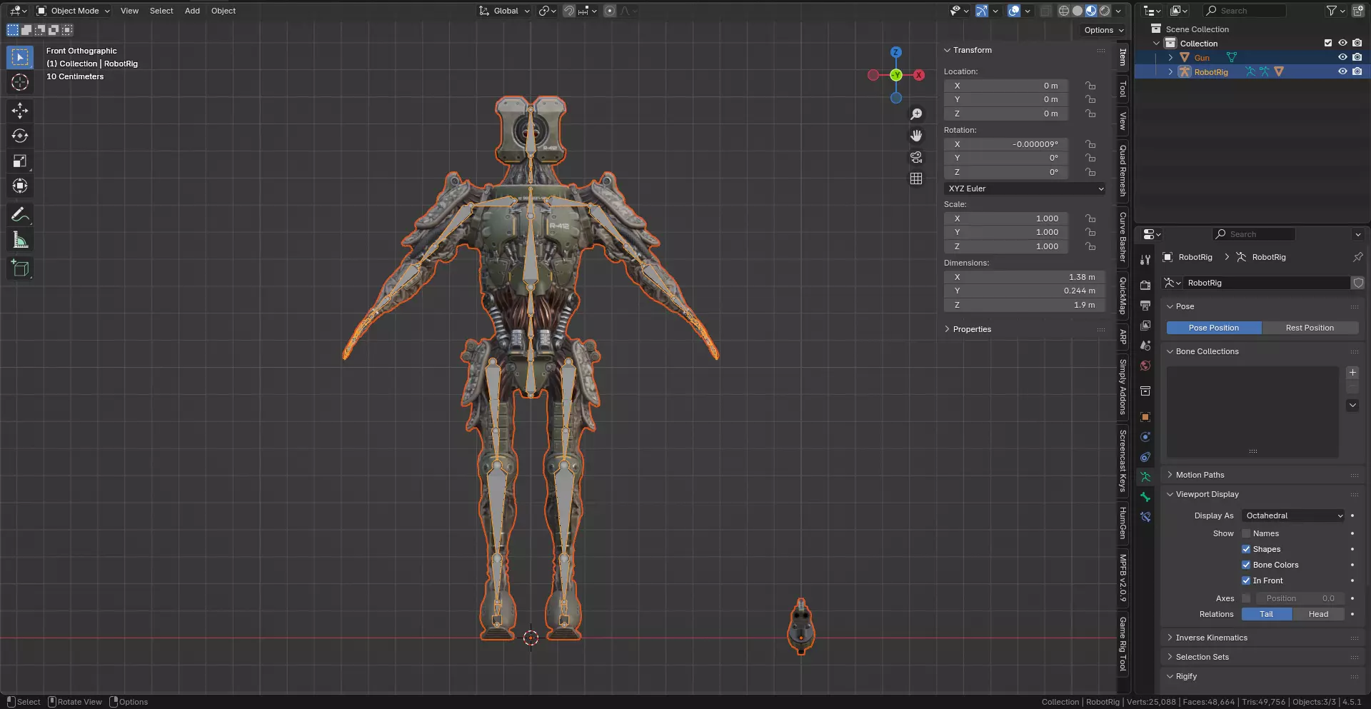 Sci-fi military robot soldier gameready unity unreal engine Low-poly 3D model_41