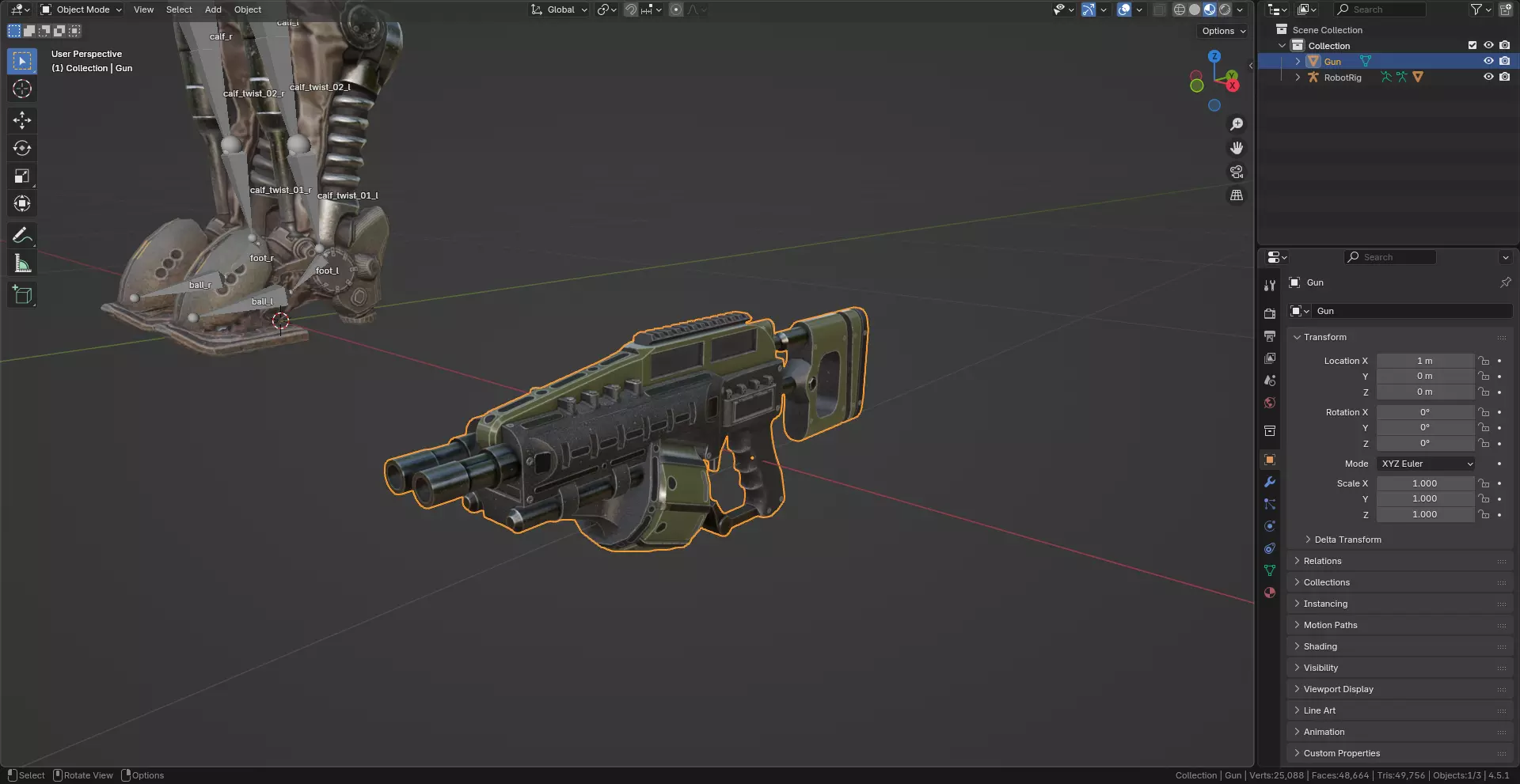 Sci-fi military robot soldier gameready unity unreal engine Low-poly 3D model_40