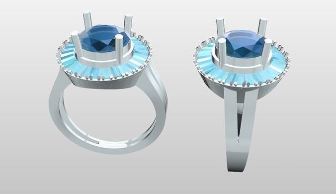  Ladies Wedding Diamond Ring  3D print model