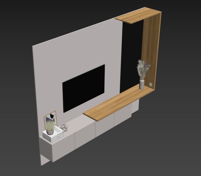 Bedroom Furniture Composition 07 3D model_2