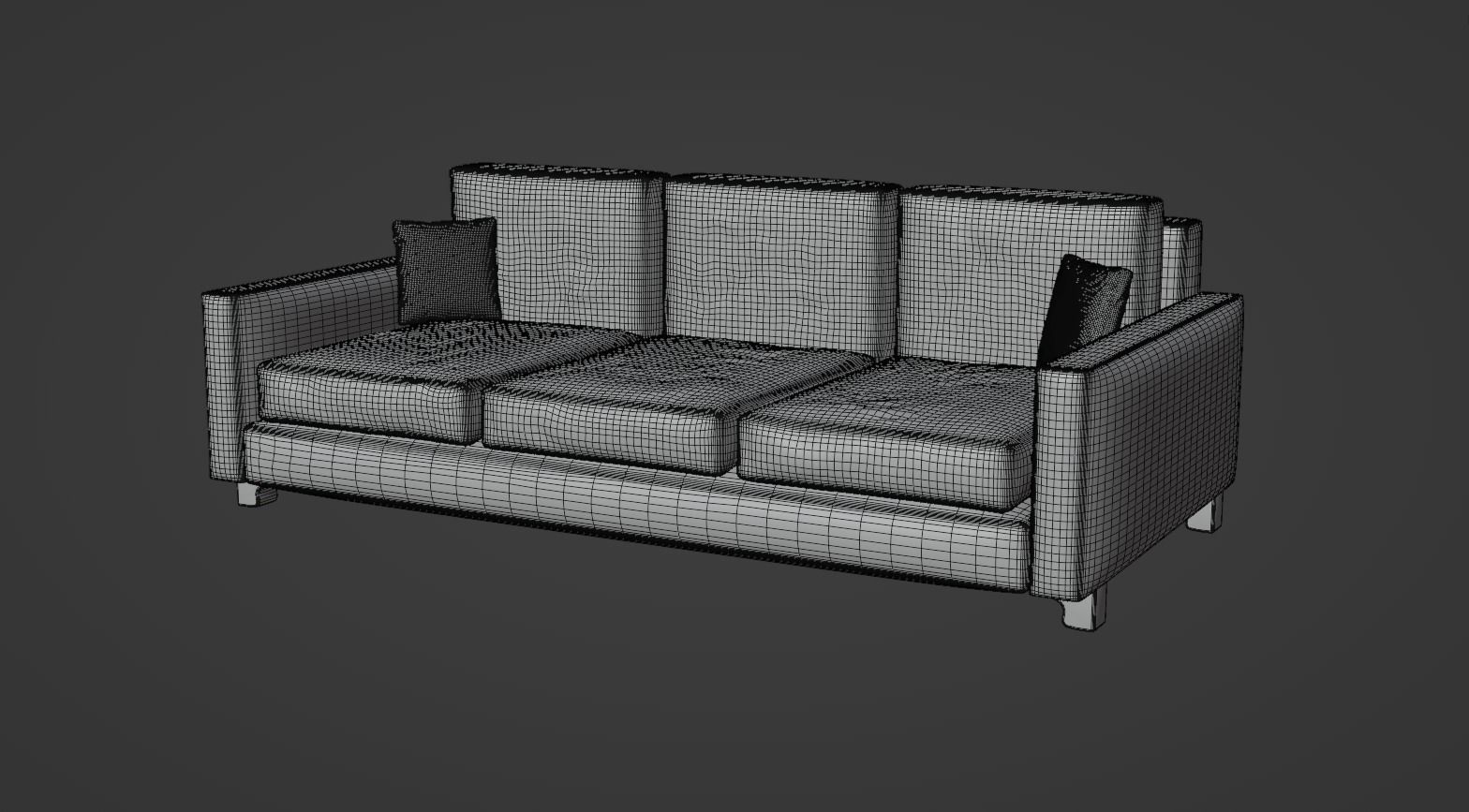 Sofa Furniture Low-poly 3D model_5