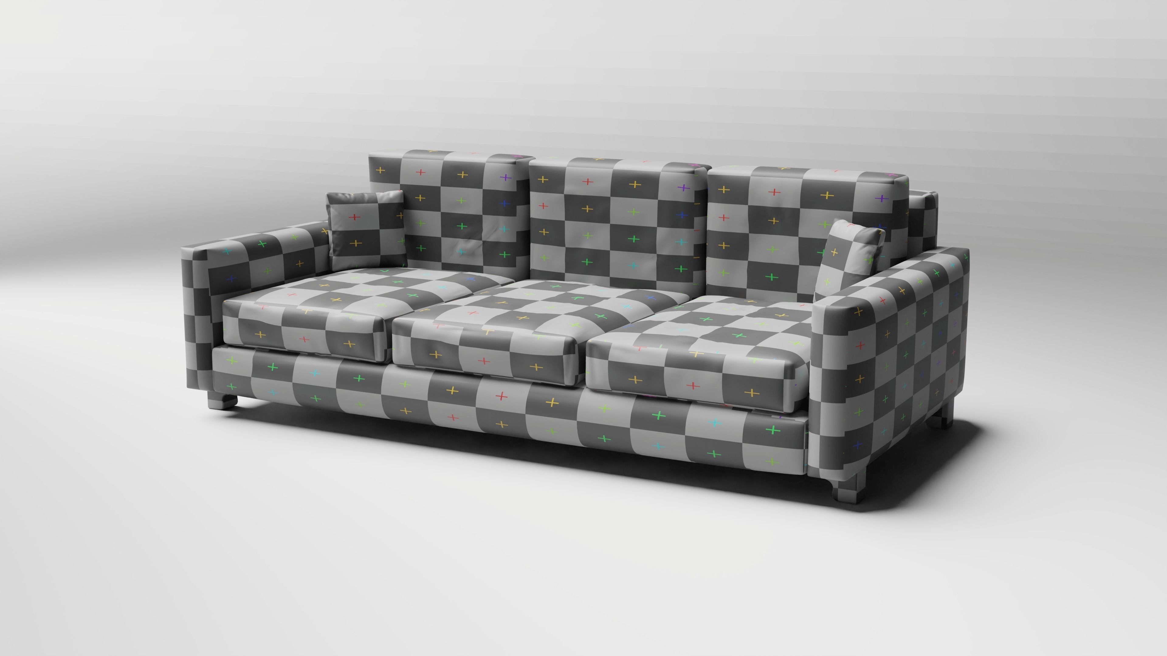 Sofa Furniture Low-poly 3D model_3