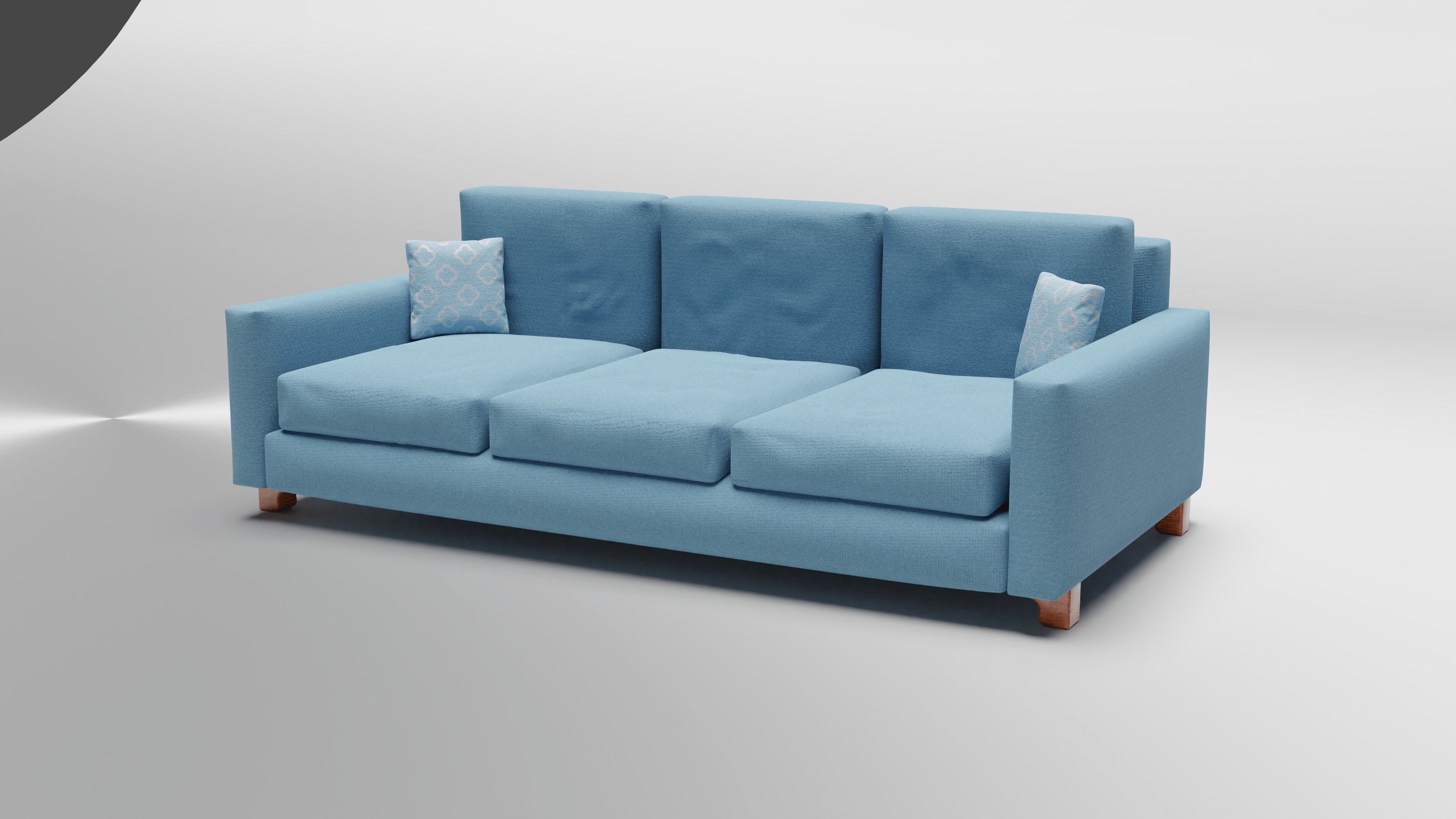 Sofa Furniture Low-poly 3D model_7