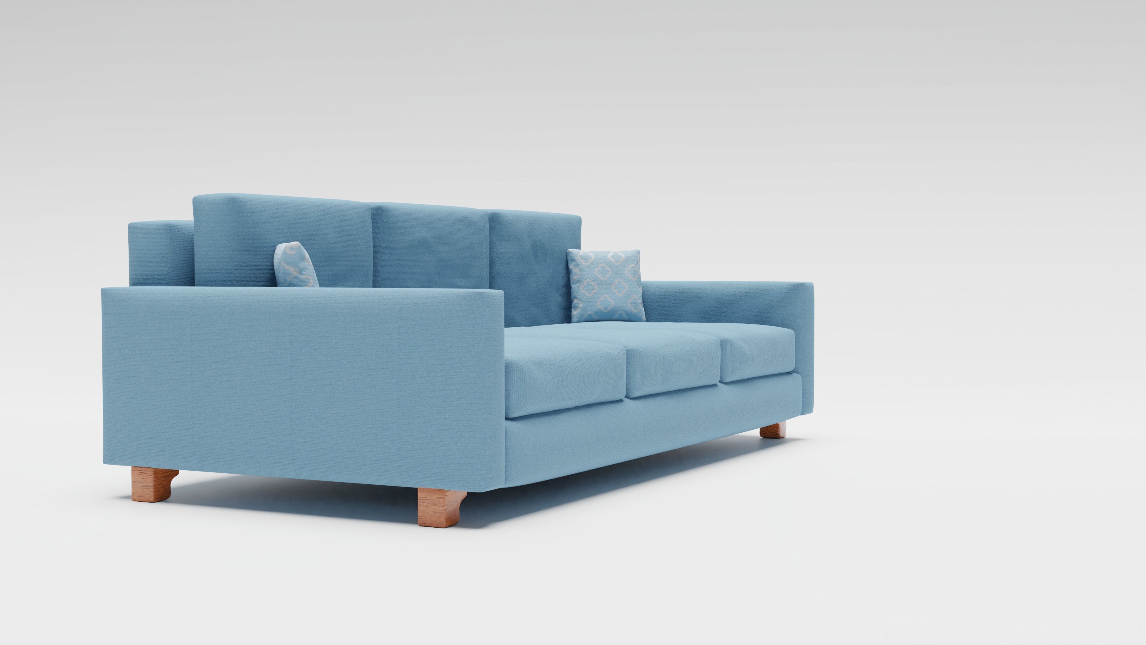 Sofa Furniture Low-poly 3D model_4