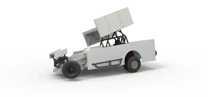 NE Outlaw Dirt Modified stock car V2 while turning Scale 1 to 25