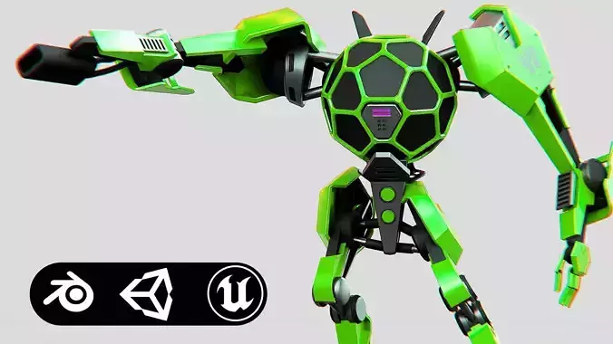 HEXA MOSQUITO DROID Rigged for Unreal Engine - Unity - MIXAMO  3D model