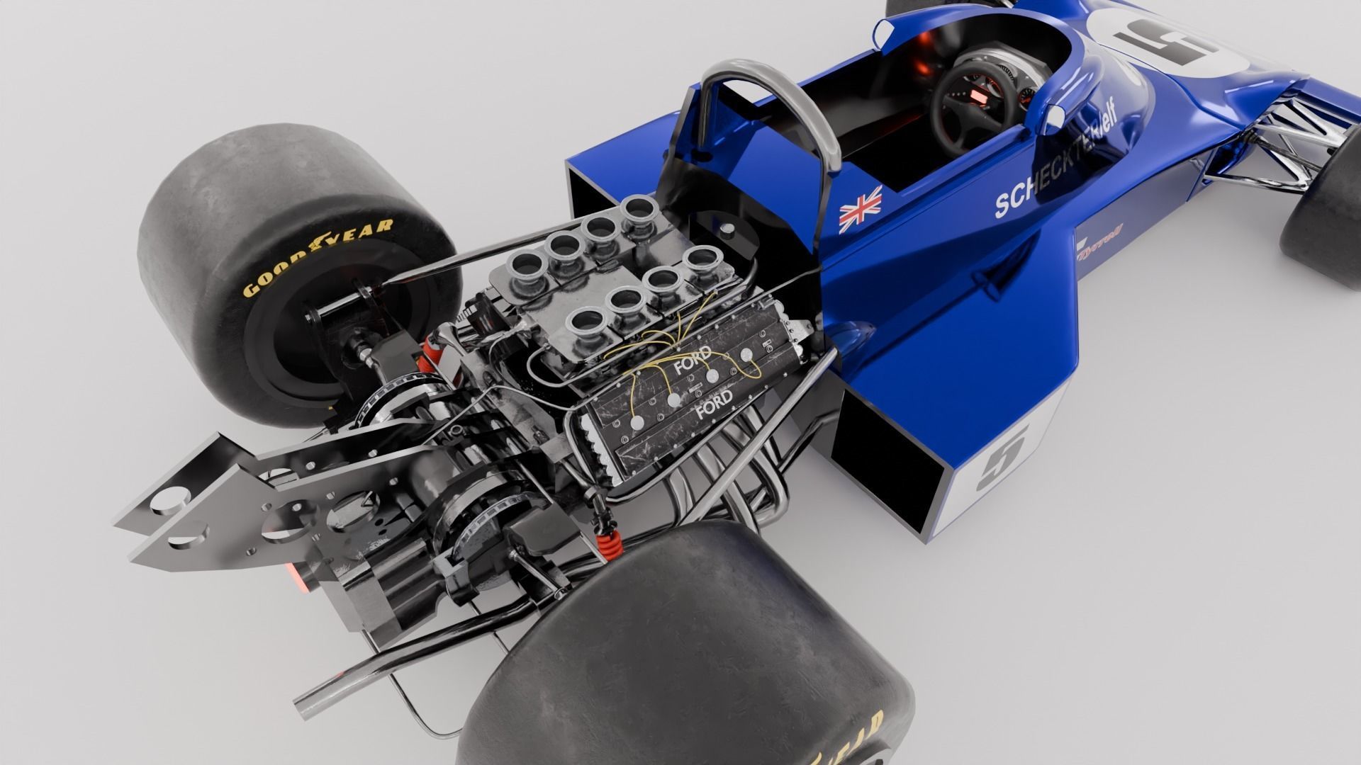 Tyrrell 007 F1 car 3D model_2