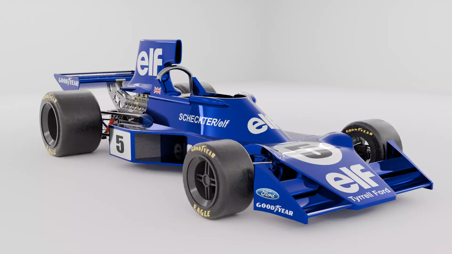 Tyrrell 007 F1 car 3D model_0