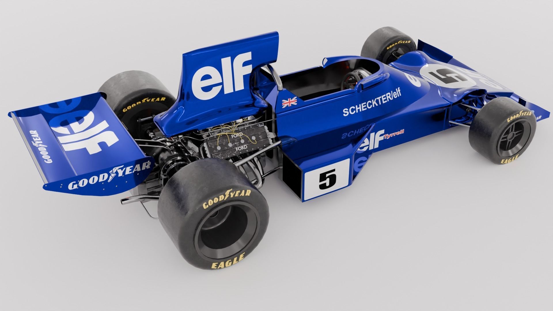 Tyrrell 007 F1 car 3D model_1
