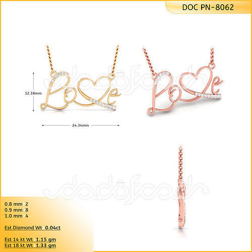 LOVE LETTER PENDENT 3D print model