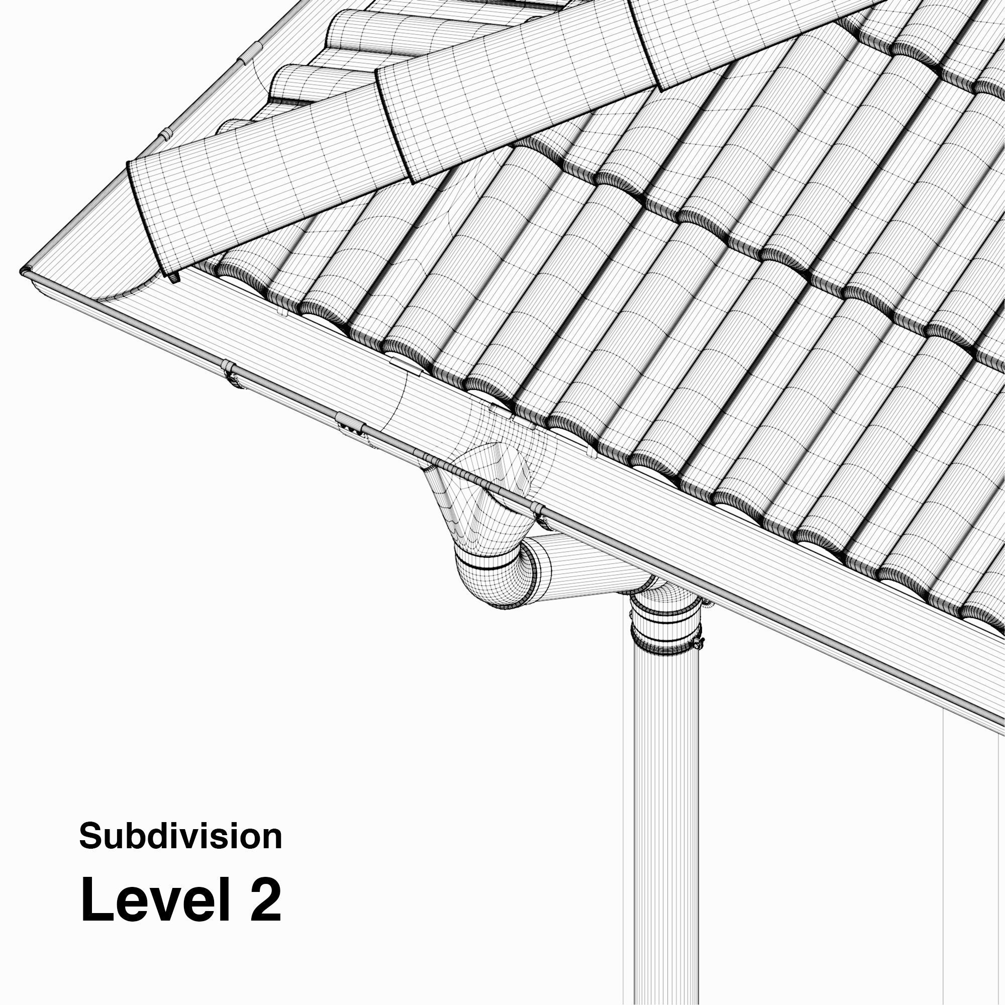 German Gutter System 3D model_29
