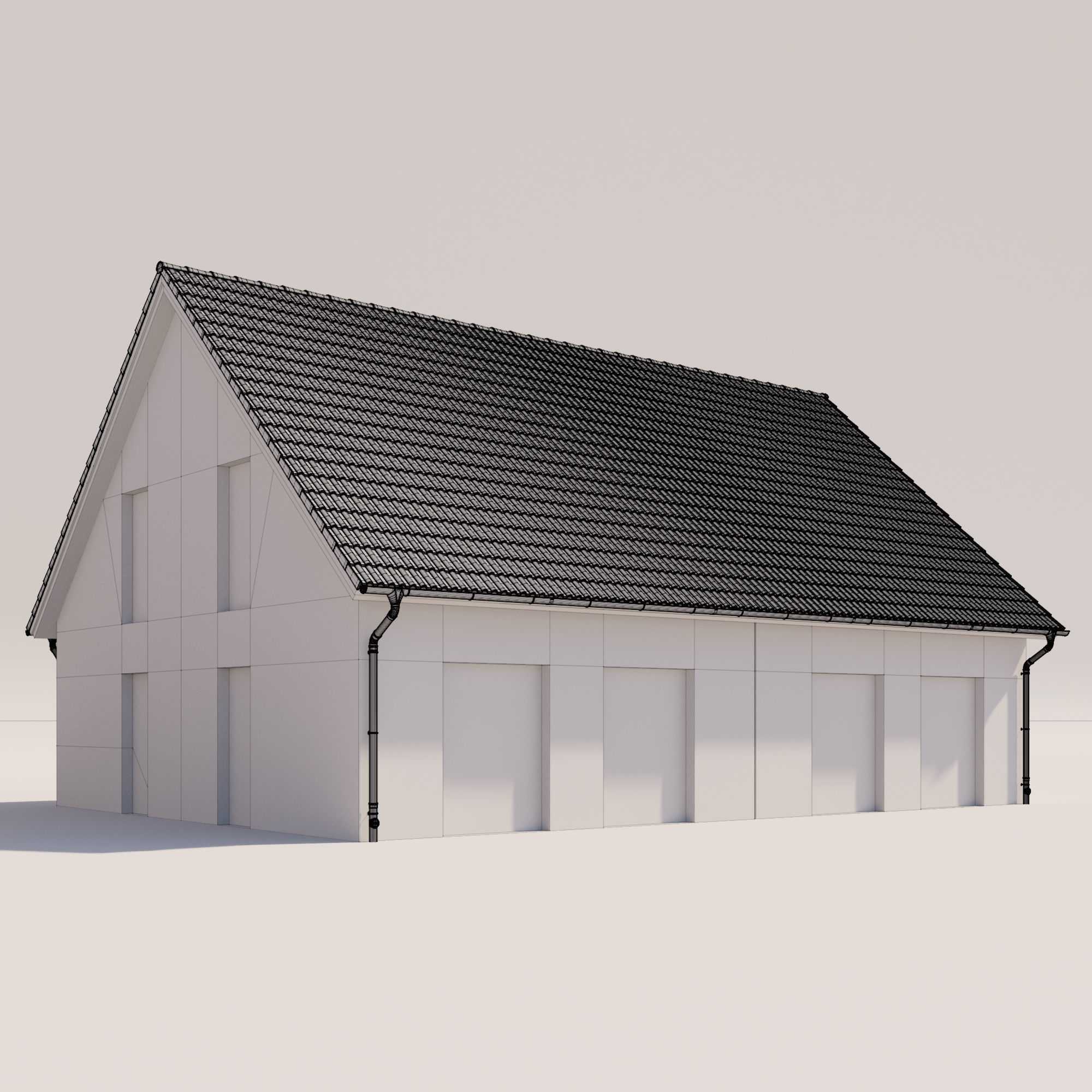 German Gutter System 3D model_21
