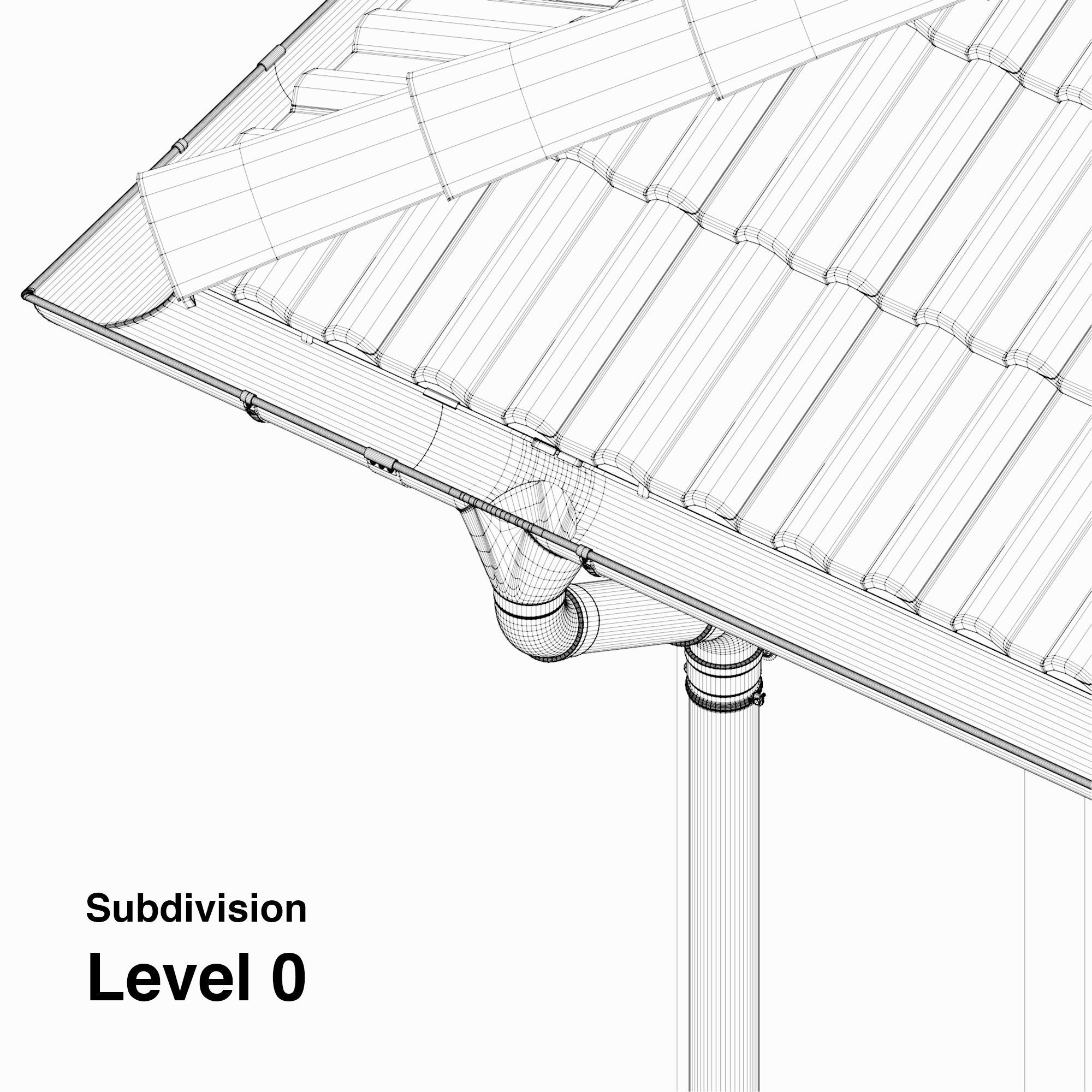 German Gutter System 3D model_28