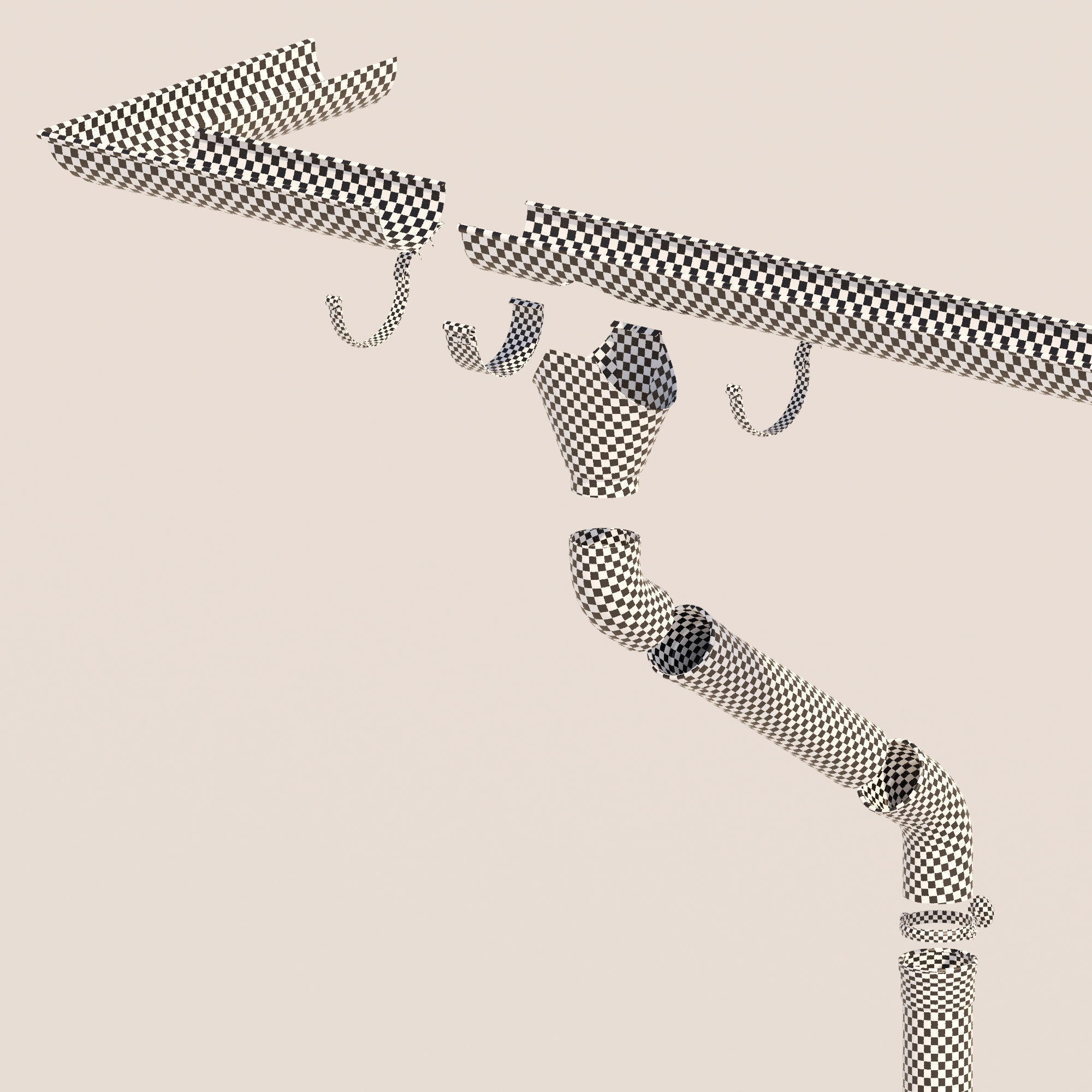 German Gutter System 3D model_19