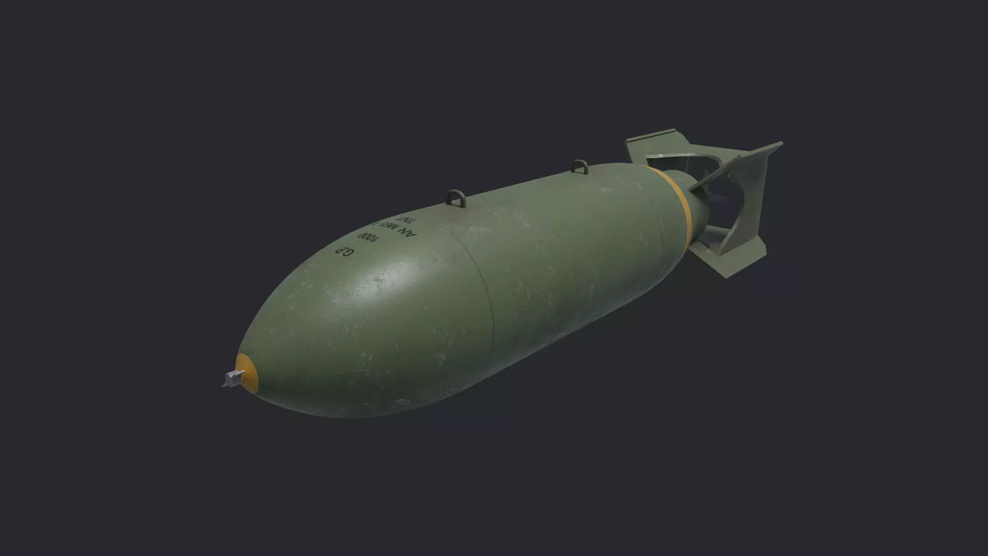 1000lbs bomb WW2 3D model_0