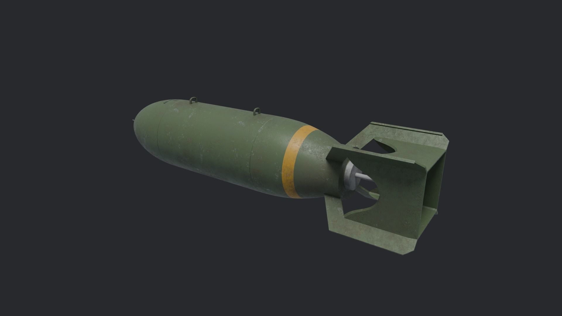 1000lbs bomb WW2 3D model_3